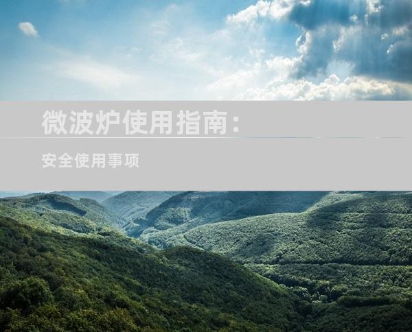 微波炉使用指南：安全使用事项