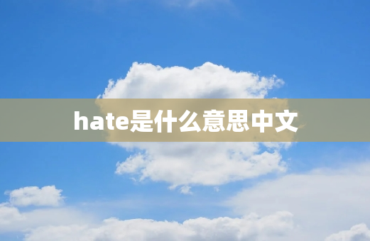 hate是什么意思中文