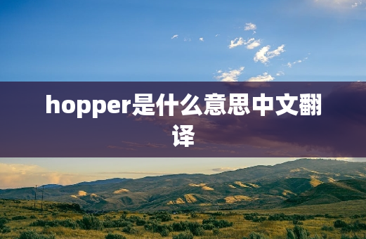 hopper是什么意思中文翻译